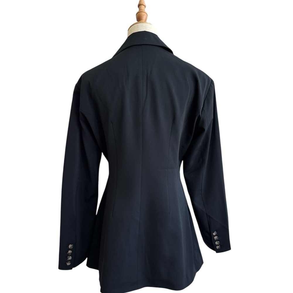 Anthropologie Blazer Fitted Button Down Black Jacket Business Casual Size 8 New - Picture 7 of 14